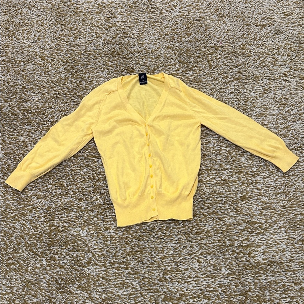 GAP Bright Yellow Cardigan Sweater